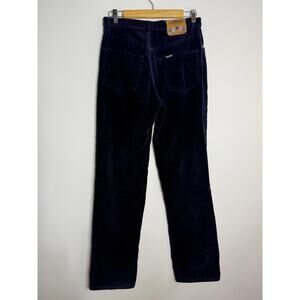 Vintage blue Chevignon corduroy pants with leather brand patch Sz 30